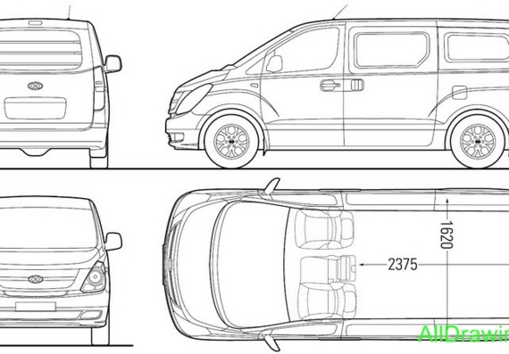 Hyundai H-1 (2008) (Хендай H-1 (2008)) - чертежи (рисунки) автомобиля